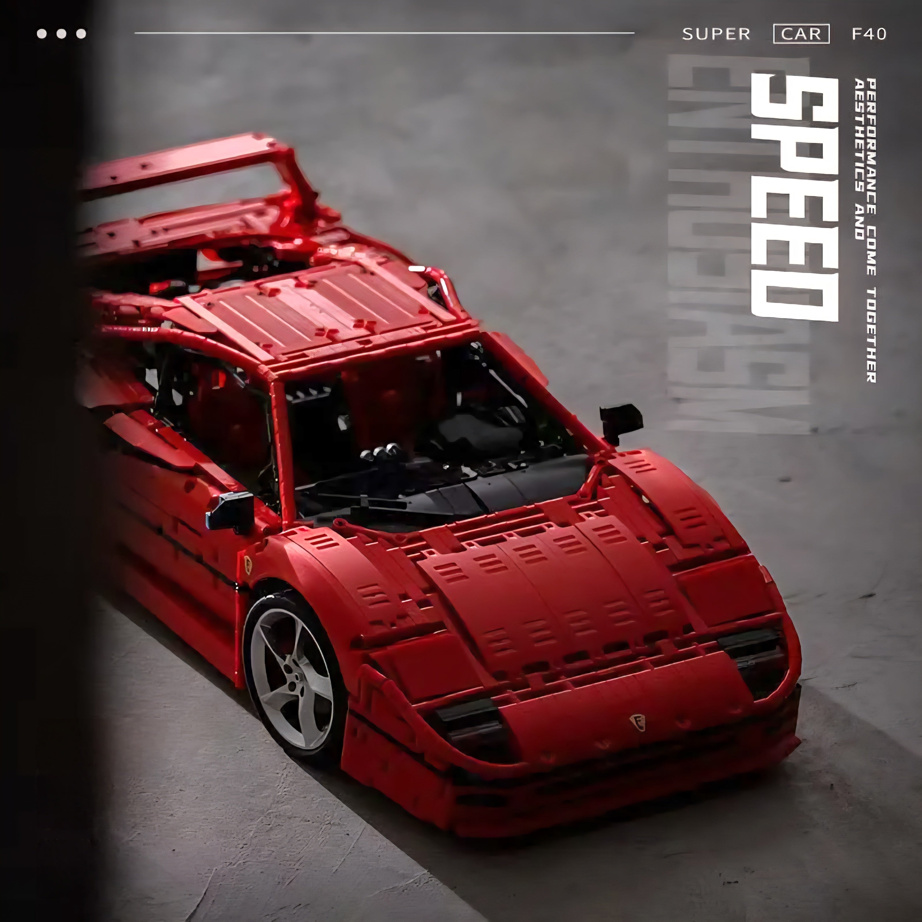 Ferrari F40 - 1:8 Scale Building Set – Brickmotiv